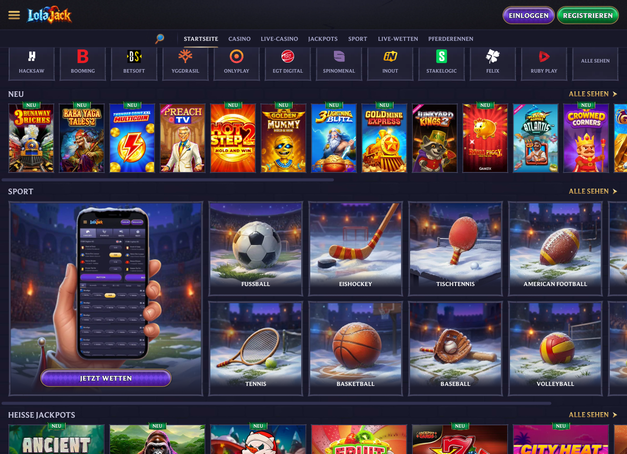 LolaJack Casino Welcome Offer